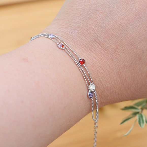 Sterling Silver Multi-Color Cubic Zirconia Stones - Picture 4 of 6